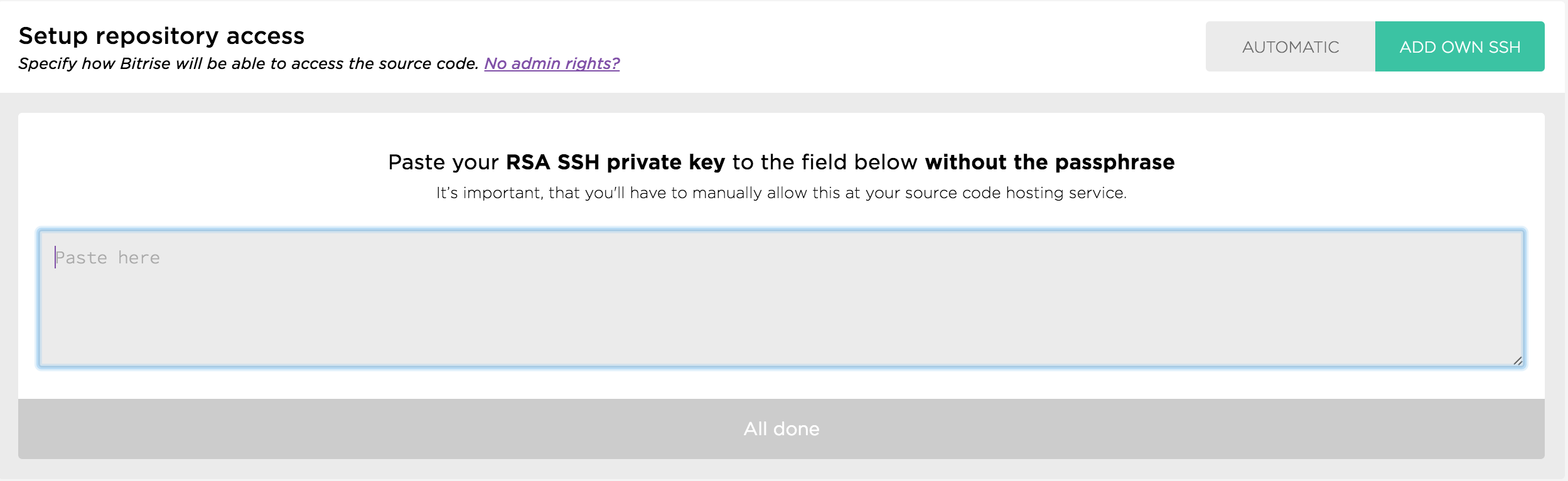 Setting SSH private key in Bitrise